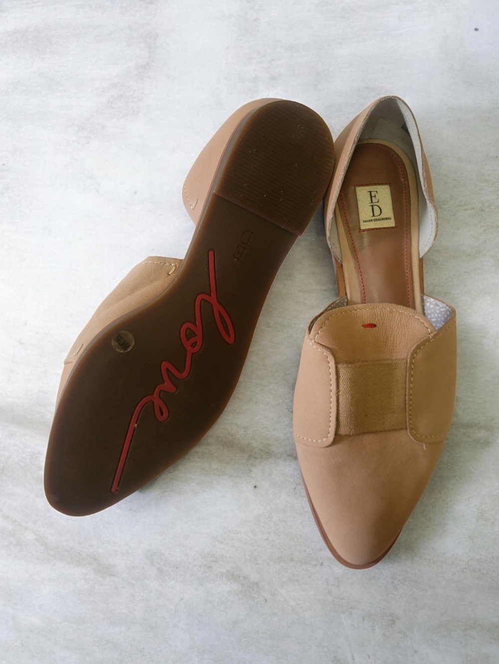 ED Ellen DeGeneres Nude Tan Slip-On Loafers Love 8.5 Minimilist Neutral